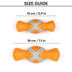 Dash Dog Super Chompster Chew Toy For Dog - Orange & Grey