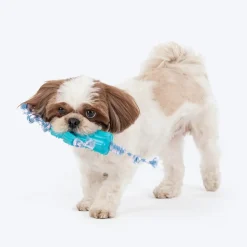 Dash Dog Texas Twist Rope Toy For Dog - White & Turquoise