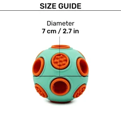 Dash Dog Toss ‘n’ Treat Ball Chew Toy For Dog - Blue & Orange - S