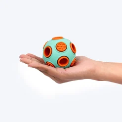 Dash Dog Toss ‘n’ Treat Ball Chew Toy For Dog - Blue & Orange - S