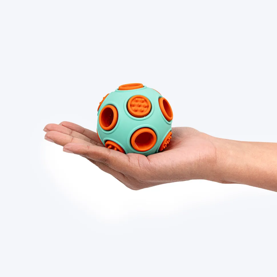 Dash Dog Toss ‘n’ Treat Ball Chew Toy For Dog - Blue & Orange - S