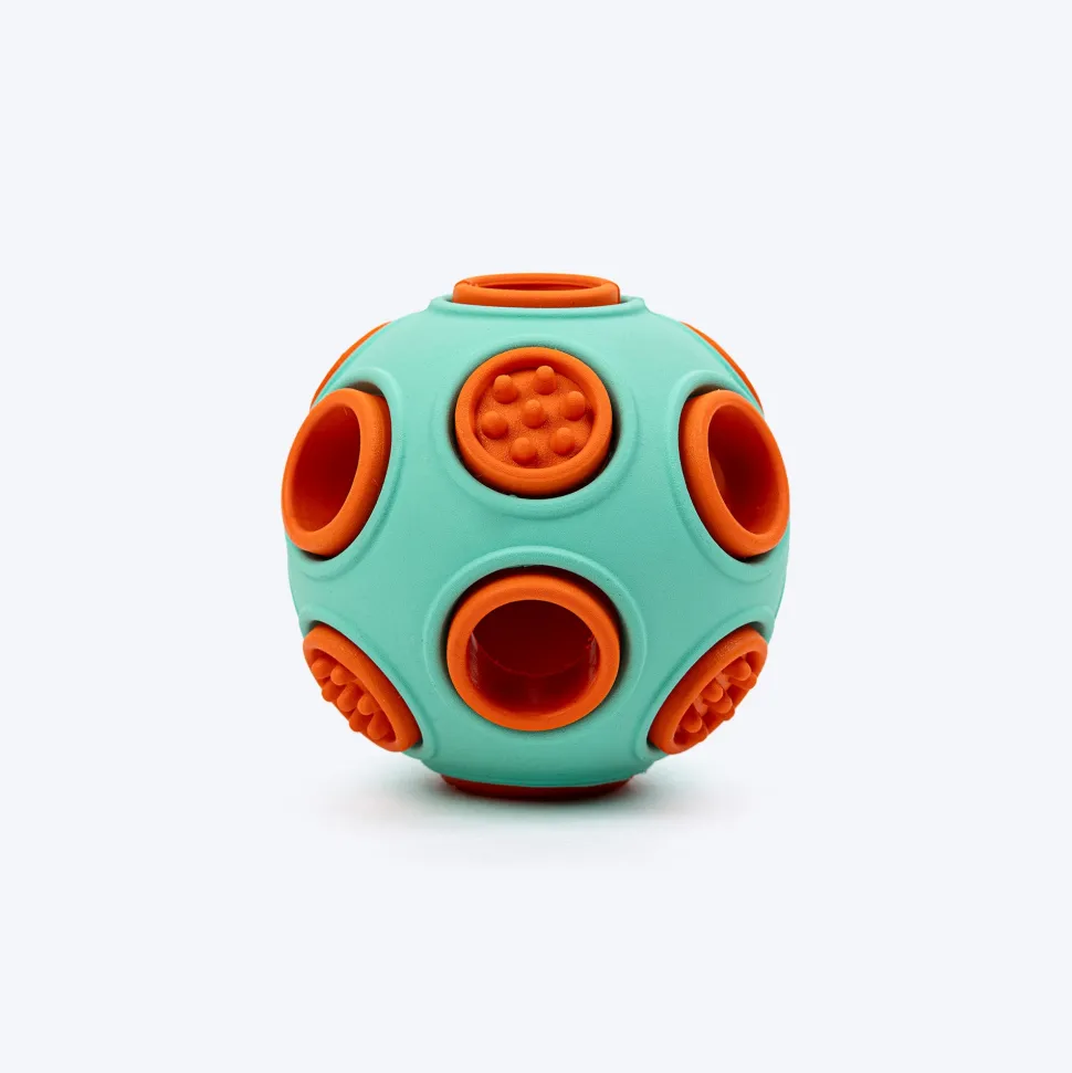 Dash Dog Toss ‘n’ Treat Ball Chew Toy For Dog - Blue & Orange - S