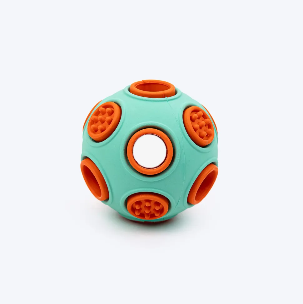 Dash Dog Toss ‘n’ Treat Ball Chew Toy For Dog - Blue & Orange - S
