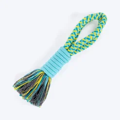 Dash Dog Toss 'n Twirl Rope Toy For Dog - Blue & Yellow