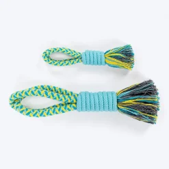 Dash Dog Toss 'n Twirl Rope Toy For Dog - Blue & Yellow