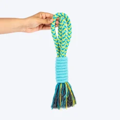 Dash Dog Toss 'n Twirl Rope Toy For Dog - Blue & Yellow