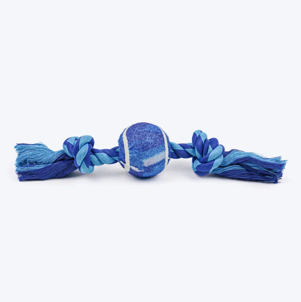 Dash Dog Toss & Tug Rope Toy For Dog - Navy Blue & Turquoise
