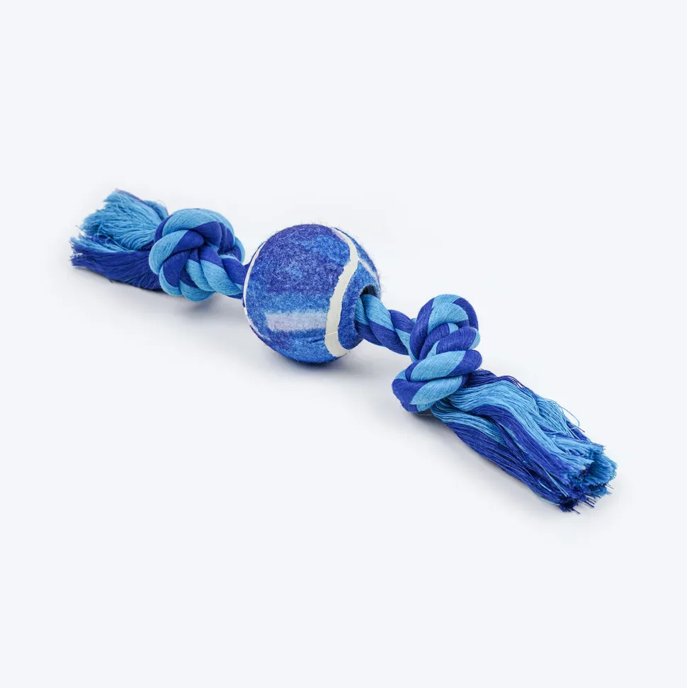 Dash Dog Toss & Tug Rope Toy For Dog - Navy Blue & Turquoise