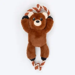 Dash Dog Tug-a-Bear Squeaky Plush Toy For Dog - Brown