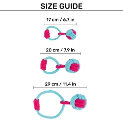 Dash Dog Tugger Ball Rope Toy For Dog - Light Blue & Pink