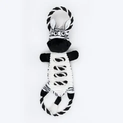 Dash Dog Zippy The Zebra Squeaky Plush Toy For Dog - Black & White