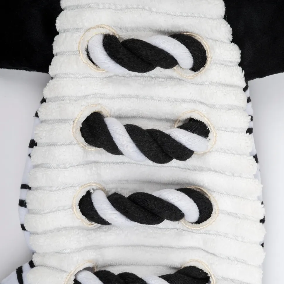 Dash Dog Zippy The Zebra Squeaky Plush Toy For Dog - Black & White