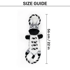 Dash Dog Zippy The Zebra Squeaky Plush Toy For Dog - Black & White