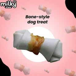 Dogaholic Milky Chew Bone Style Chicken Treat For Dog - 140 g (10 Pcs)