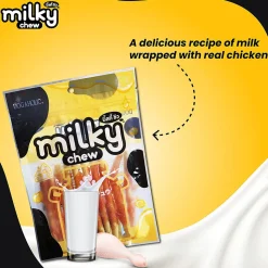 Dogaholic Milky Chew Cheese & Chicken Sticks Treat For Dog - 130 g (10 Pcs)