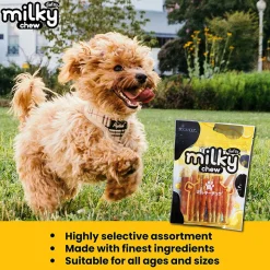 Dogaholic Milky Chew Cheese & Chicken Sticks Treat For Dog - 130 g (10 Pcs)