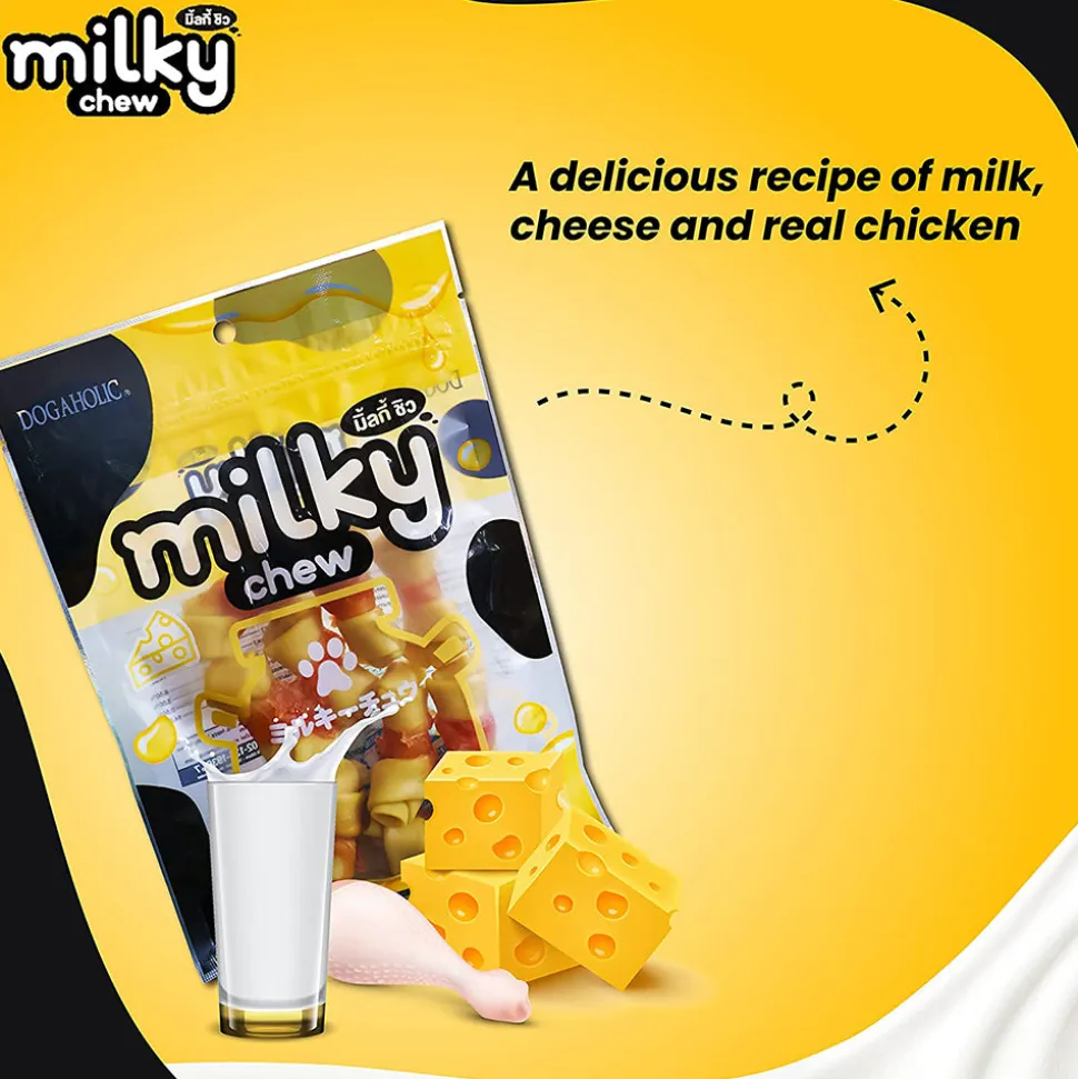Dogaholic Milky Chew Cheese & Chicken Bone - 10 Pcs - 150 g