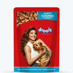 Drools Real Chicken and Chicken Liver Chunks in Gravy Puppy Wet Dog Food - 150g packs