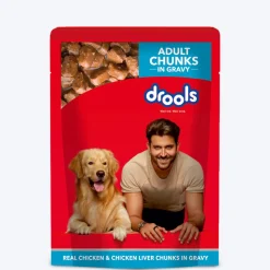 Drools Real Chicken and Chicken Liver Chunks in Gravy Adult Wet Dog Food - 150 g Packs
