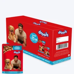 Drools Real Chicken and Chicken Liver Chunks in Gravy Adult Wet Dog Food - 150 g Packs