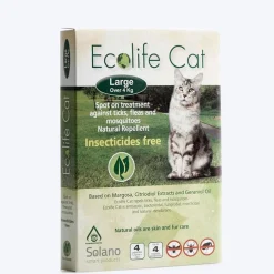Ecolife Cat Spot On - Tick and Flea Solution for Cats - Large (Over 4 kg)