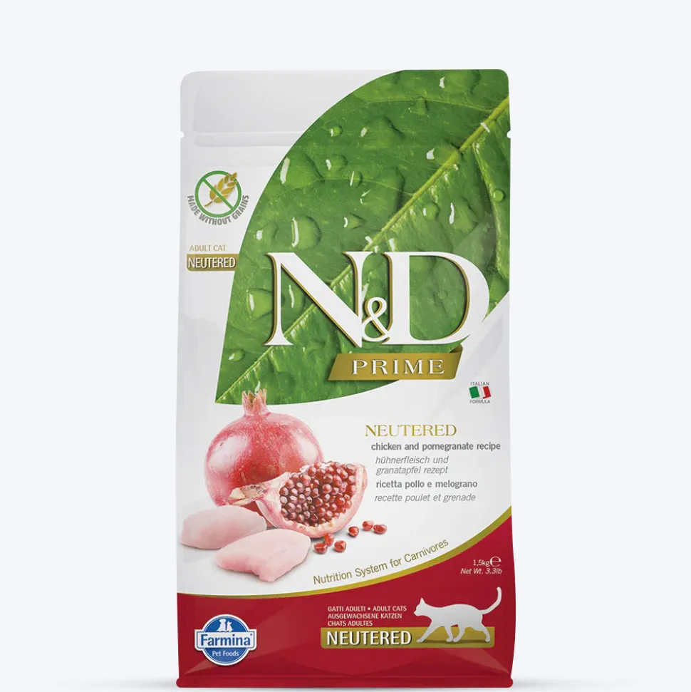 Farmina N&D Prime Chicken & Pomegranate Neutered Adult Grain Free Dry Cat Food