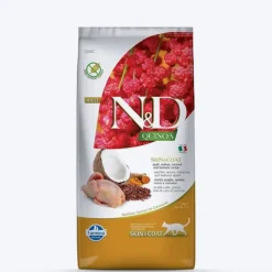 Farmina N&D Quinoa Skin & Coat Quail, Coconut & Turmeric Dry Food For Adult Cat - 1.5 kg
