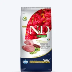 Farmina N&D Quinoa Weight Management Grain Free Cat Dry Food - Lamb, Broccoli & Asparagus