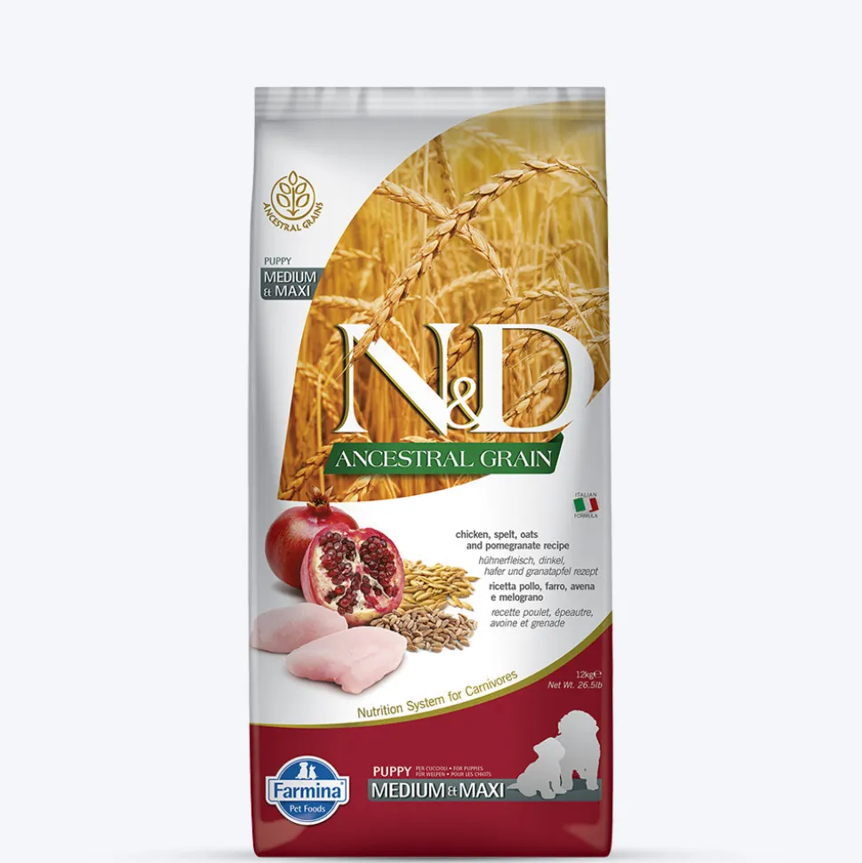 Farmina N&D Ancestral Grain Medium & Maxi Breed Dry Puppy Food - Chicken & Pomegranate