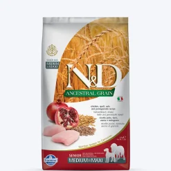 Farmina N&D Ancestral Grain Medium & Maxi Breed Dry Senior Adult Dog Food - Chicken & Pomegranate