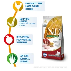 Farmina N&D Ancestral Grain Medium & Maxi Breed Dry Adult Dog Food - Chicken & Pomegranate