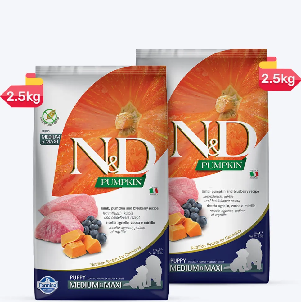 Farmina N&D Grain Free Pumpkin Lamb & Blueberry Medium & Maxi Breed Dry Puppy Food