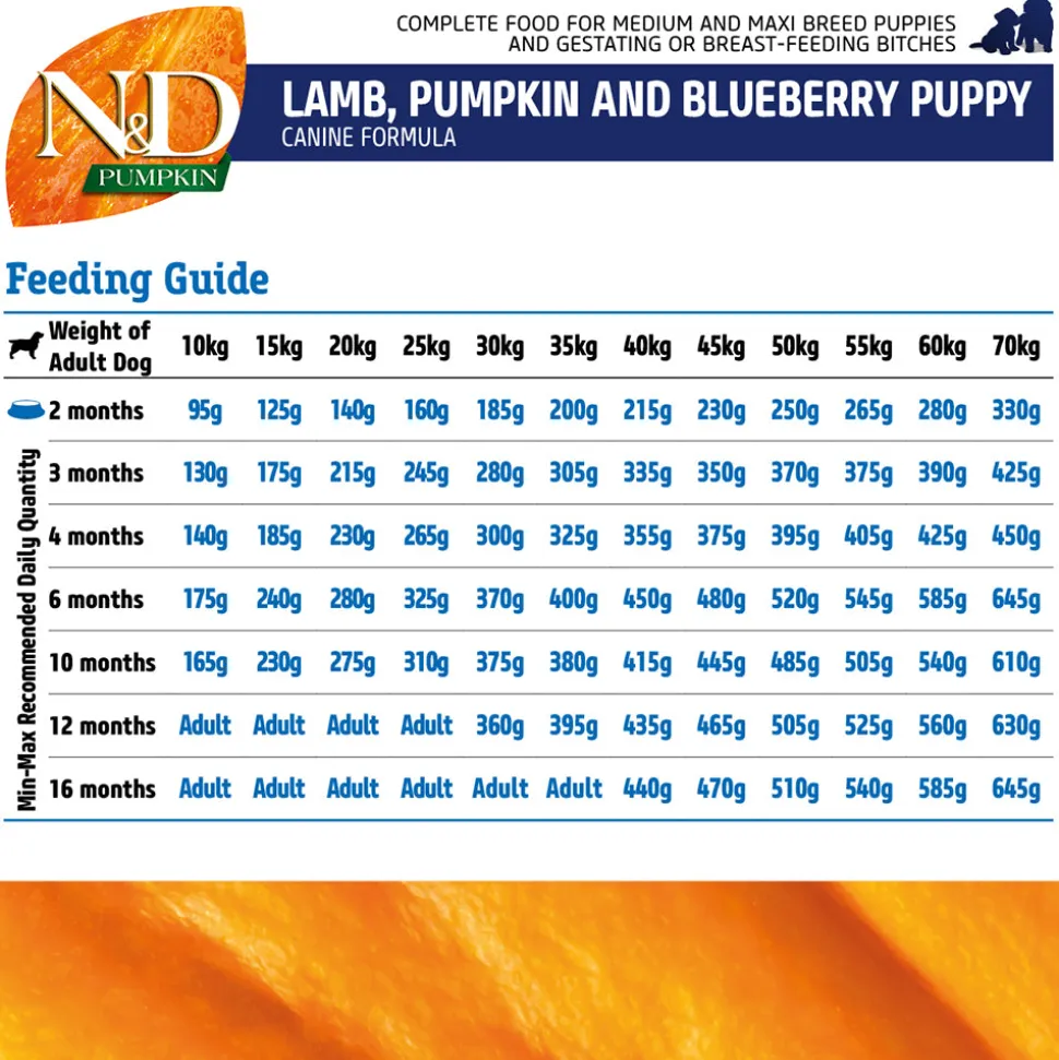 Farmina N&D Grain Free Pumpkin Lamb & Blueberry Medium & Maxi Breed Dry Puppy Food