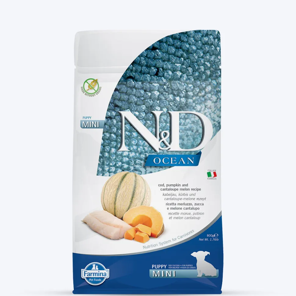 Farmina N&D Ocean COD Pumpkin& Cantaloupe Melon Grain Free Mini Breed Dry Puppy Food
