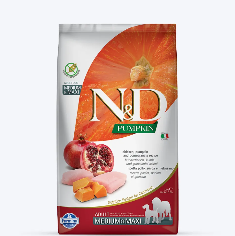 Farmina N&D Pumpkin Chicken & Pomegranate Grain Free Medium & Maxi Breed Dry Adult Dog Food