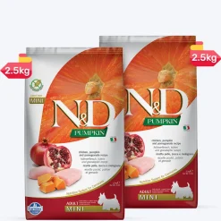 Farmina N&D Pumpkin Chicken & Pomegranate Grain Free Mini Breed Dry Adult Dog Food