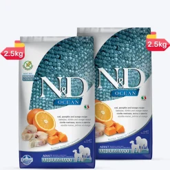 Farmina N&D Pumpkin Codfish & Orange Grain Free Medium & Maxi Breed Dry Adult Dog Food