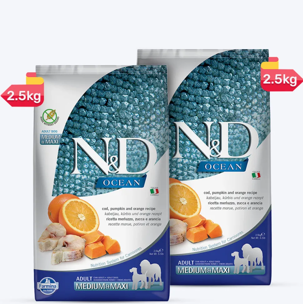 Farmina N&D Pumpkin Codfish & Orange Grain Free Medium & Maxi Breed Dry Adult Dog Food