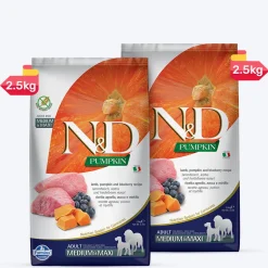 Farmina N&D Pumpkin Lamb & Blueberry Grain Free Medium & Maxi Breed Dry Adult Dog Food