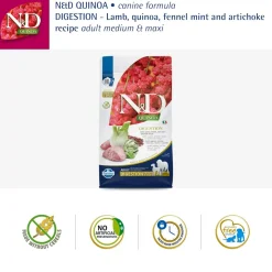 Farmina N&D Quinoa Digestion Lamb Medium & Maxi Breed Dry Adult Dog Food