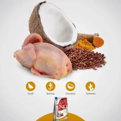 Farmina N&D Quinoa Quail, Coconut & Turmeric (Skin & Coat) Medium & Maxi Breed Dry Adult Dog Food