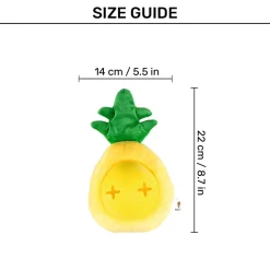 FOFOS Cute Pineapple Treat Dispensing & Squeaky Chew Dog Toy - Yellow