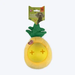 FOFOS Cute Pineapple Treat Dispensing & Squeaky Chew Dog Toy - Yellow