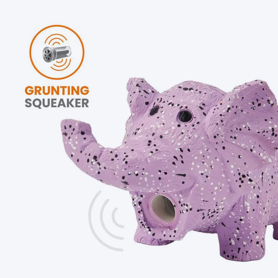 FOFOS Elephant Latex Squeaker Chew Toy For Dog - Purple