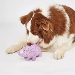 FOFOS Elephant Latex Squeaker Chew Toy For Dog - Purple