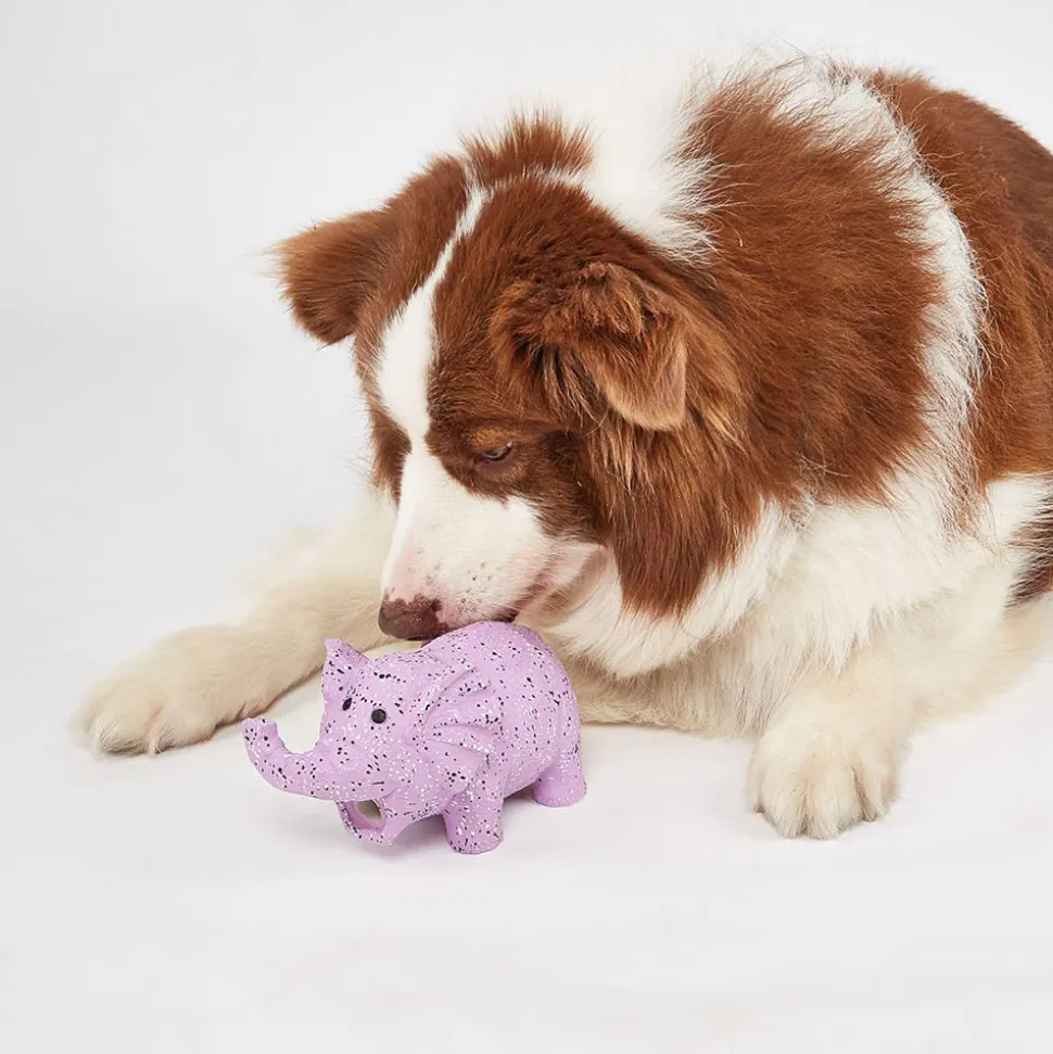 FOFOS Elephant Latex Squeaker Chew Toy For Dog - Purple