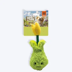 FOFOS Garden Tulip Squeaky Plush Toy For Dog - Green & Yellow