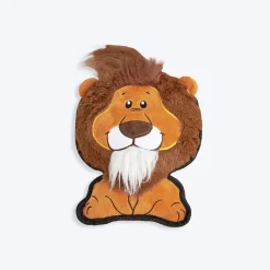 FOFOS Lion Safari Line Squeaky Plush Toy For Dog - Brown