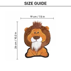 FOFOS Lion Safari Line Squeaky Plush Toy For Dog - Brown