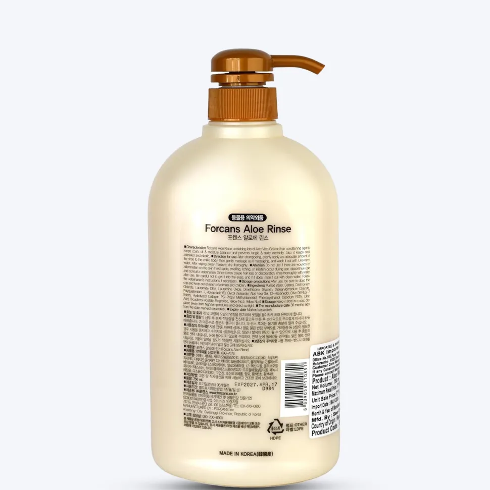 Forcans Aloe Rinse Conditioner For Dog - 750 ml